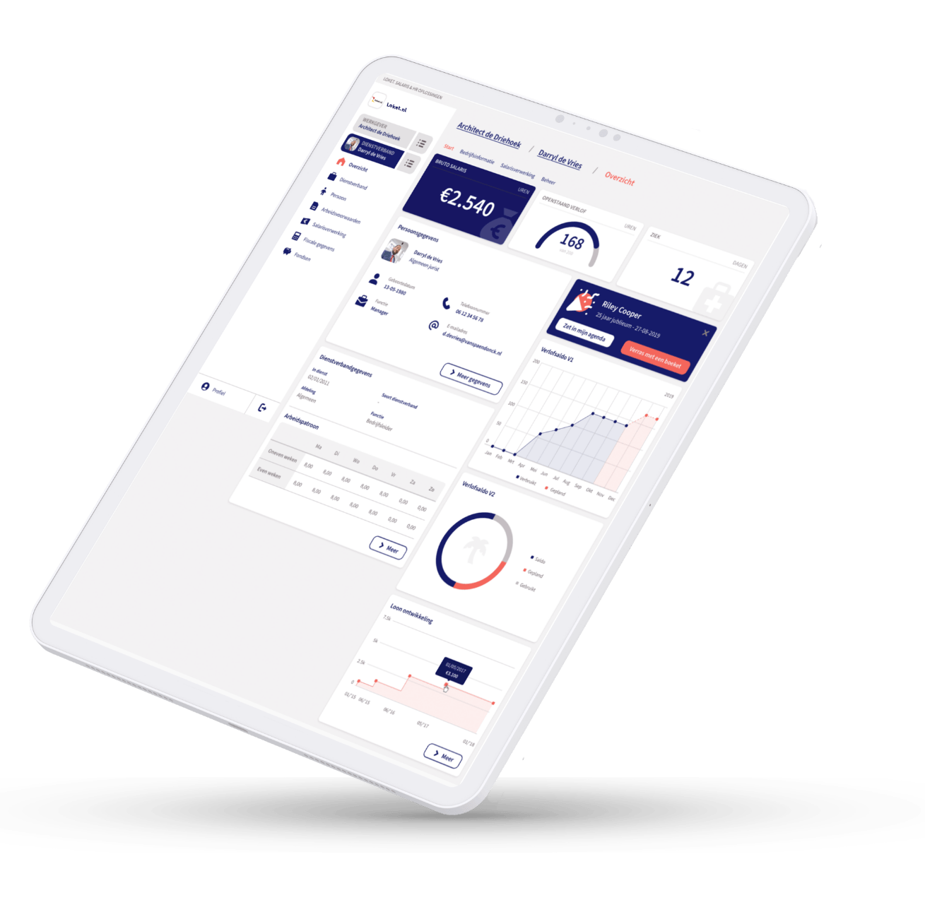 Salarisadministratie - online applicatie Loket.nl - Ipad